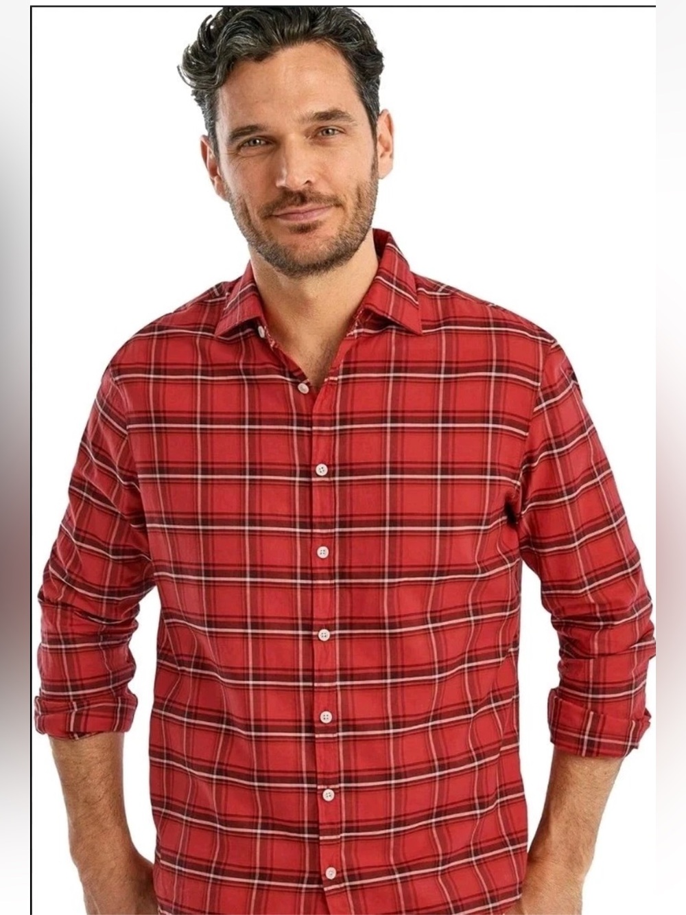 JOHNNIE-O‎ Luton Featherweight Button Up Shirt Malibu Red Men's Size S